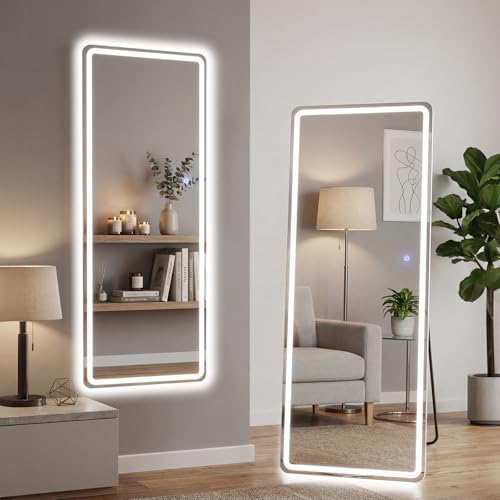 16"x60" LED Full Length Mirror with Stand (Led-white Rect / 60"L x 16"W)