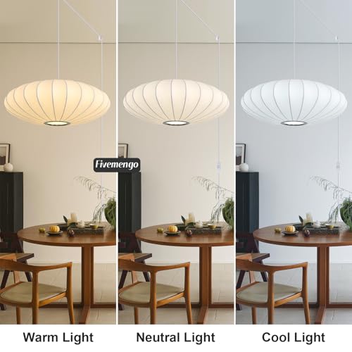 23.6in Plug in Lantern Pendant Light (Plug-in White / 23.6in)