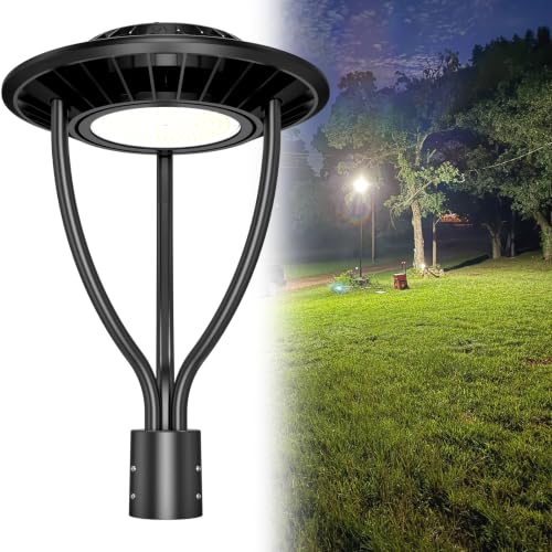 LED Post Top Light ETL Listed 150W 120W 90W Adjustable Outdoor Pole Lights with Photocell IP65 Waterproof Post LED Fixture 5000K for Garden Yard Street
