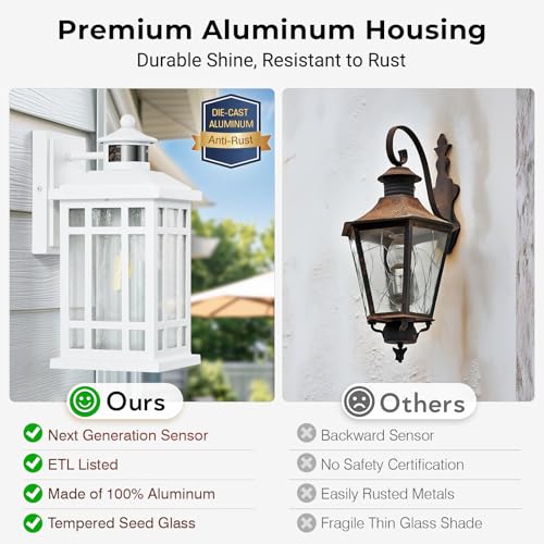White Dusk to Dawn Outdoor Lighting (White / Motion Sensor-1 Pack)