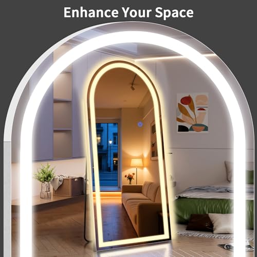 Arch Full Length Standing Mirror with LED Lights (Arched / 71"L x 32"W)