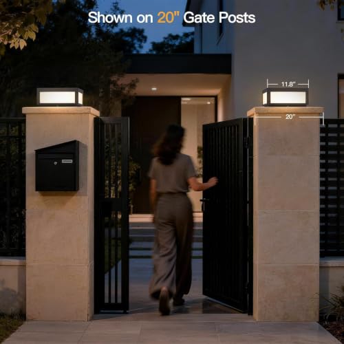 Outdoor Post Lights Dark Gray Square Column Lighting