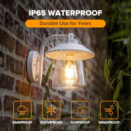 2 Pack Outdoor Indoor Wall Lantern (White / 2 Pack)