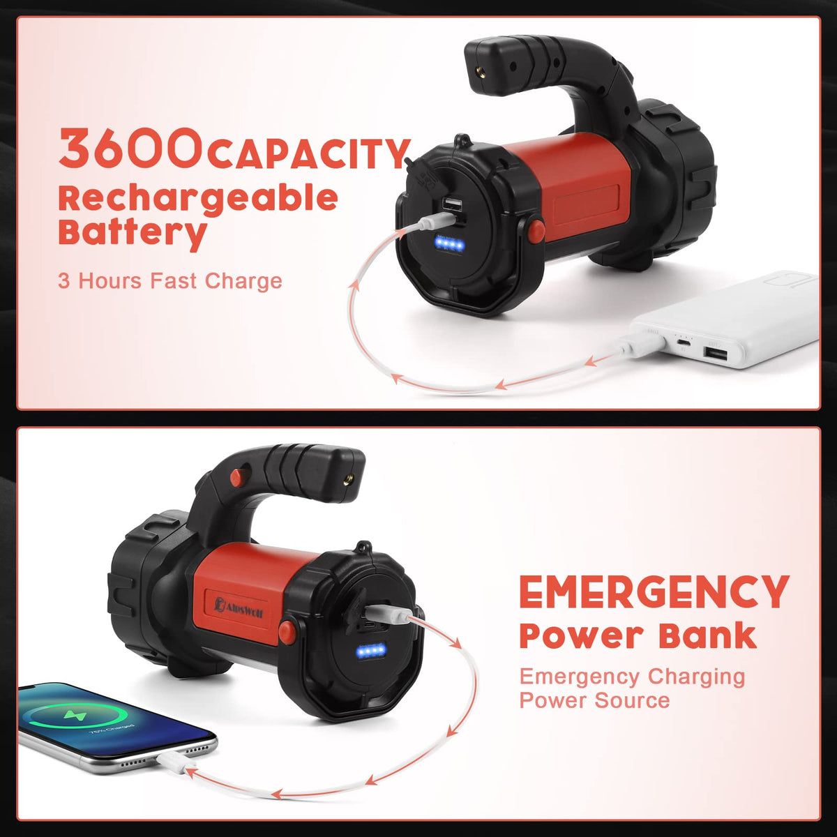 Camping Lantern Rechargeable (Red / 1 Pack)