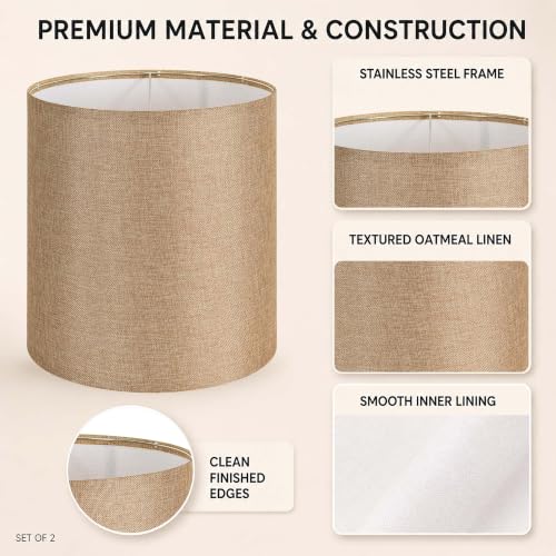Large Caramel Lamp Shades Set of 2 (Caramel / 14"×15")