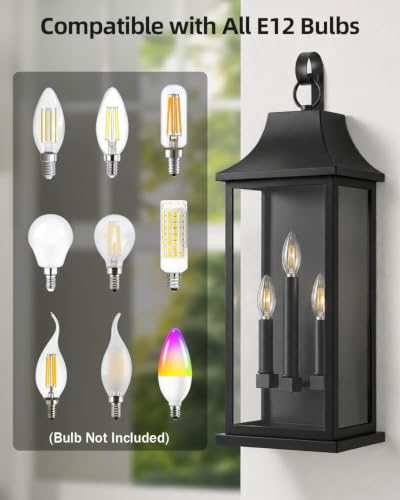 25" Extra Large Outdoor Wall Light (Black / 25 Inch)