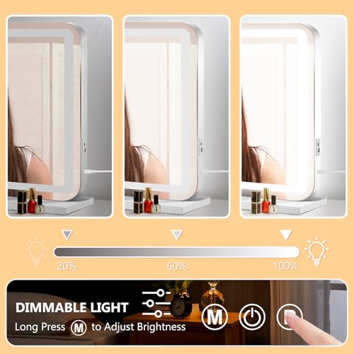 32"x24" Vanity Mirror with Lights (White / 32"L x 24"W)