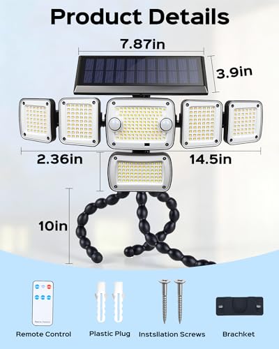 5000LM Solar Flood Lights Outdoor (Octopus / 2Pack)