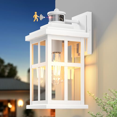 Large White Outdoor Wall Lights (Large Motion Sensor 1 Pack / White)