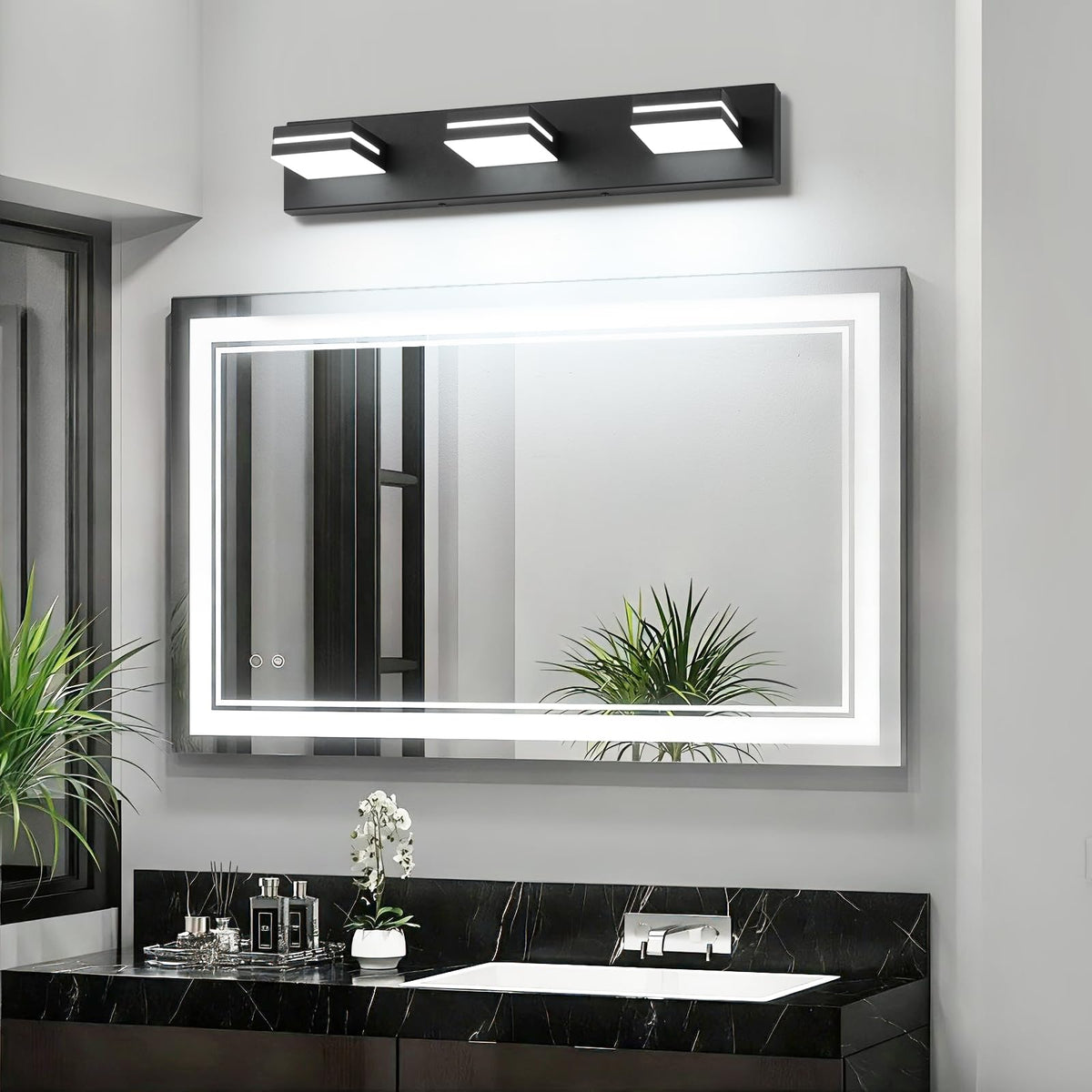 LED Modern Bathroom Vanity Light Fixtures (3-Light, 24-Inch / Black, White)