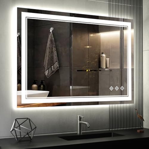 Lighted Bathroom Mirror (Front and Backlit / 40"L x 30"W)