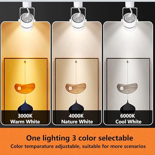 Track Lighting with GU10 3CCT Dimmable Replaceable Bulbs White 8 Heads (White)