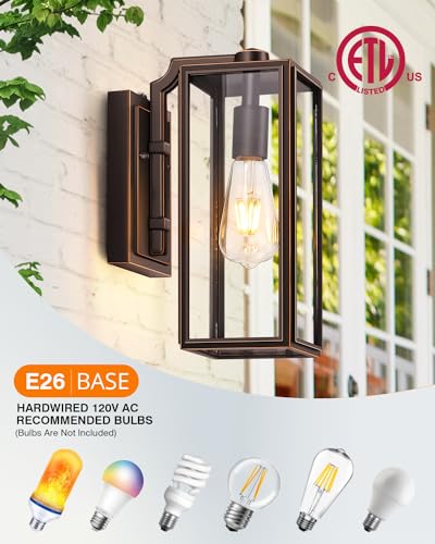 Dusk to Dawn Outdoor Lighting (Oil Rubbed Bronze Gold / D2D Square 2-Pack)