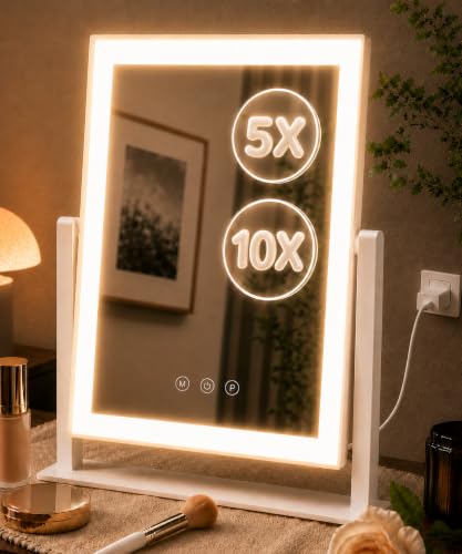 17.3 x 13 in Lighted Makeup Mirror (17.3"L x 13"W)