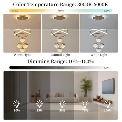 Modern Dining Room Gold LED Chandeliers