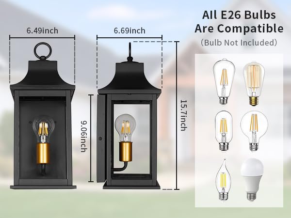 2PK 16" Outdoor Wall Lantern (16 inch - 2 PK)