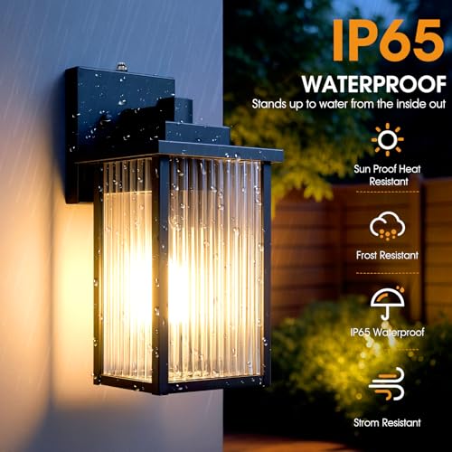 13" Matte Black Dusk to Dawn Outdoor Light (Black / 13''-1 Pack)