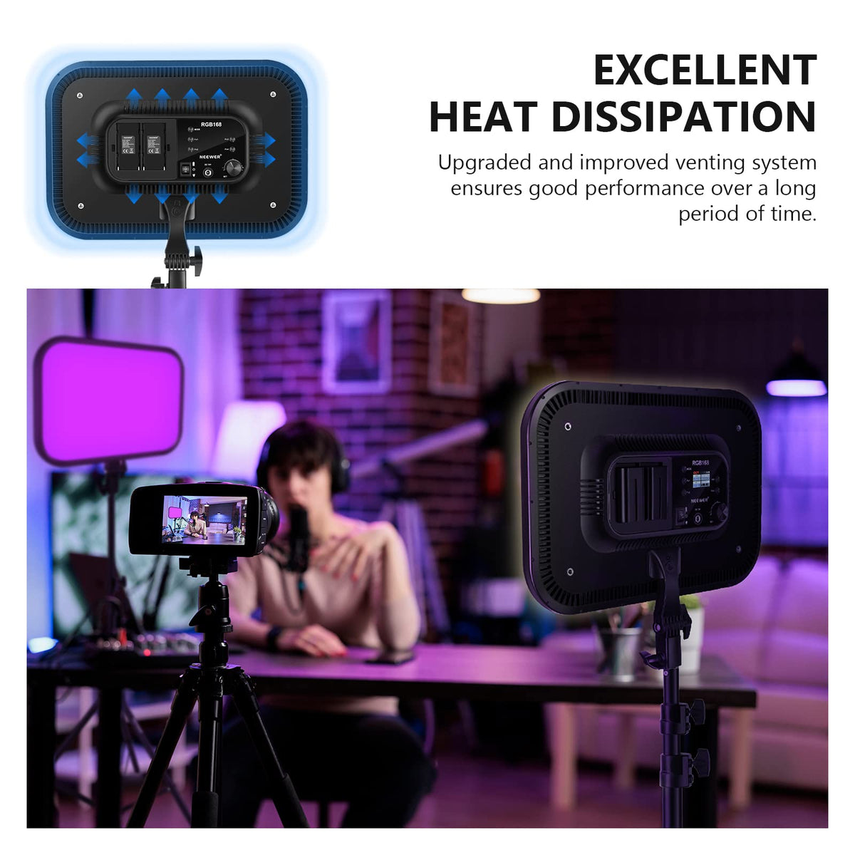 RGB168 18.3" RGB LED Video Panel Light with App Control