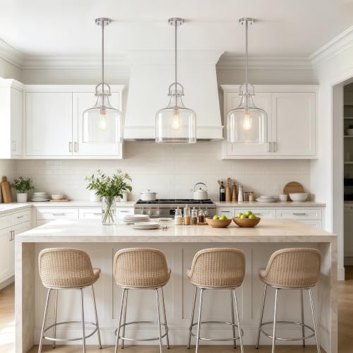 15" H Brushed Nickel Large Pendant Lights Kitchen Island Lighting (Brushed Nickel)