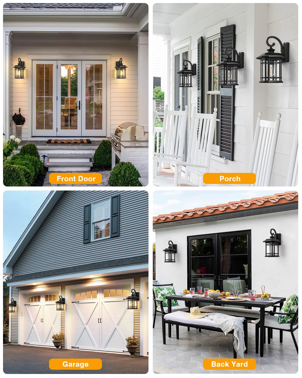 16.7" Large Black Dusk to Dawn Outdoor Lighting (Black / 16.7 in Large Dusk to Dawn 1 Pack)