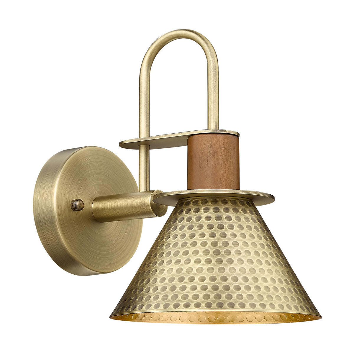 Antique Brass Wall Sconce (Hammered Brass / Large)