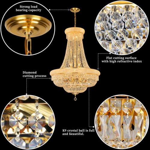 Gold Crystal Chandeliers for Dining Room (Gold / D30'' - 28Lights)