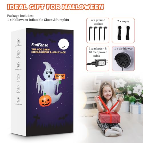 4.5 FT Halloween Inflatable Ghost Outdoor Decoration with LED Lights (4.5FT Ghost)