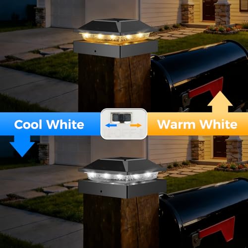 4x4 Post Solar Lights 2 Pack (Black / 2 Packs)