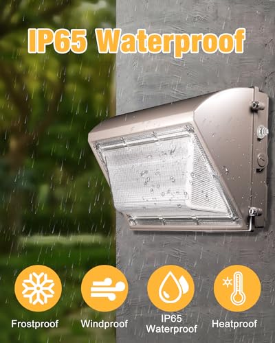LED Wall Pack Light 120W 15600LM with Dusk to Dawn Photocell (120W 4 Pack)