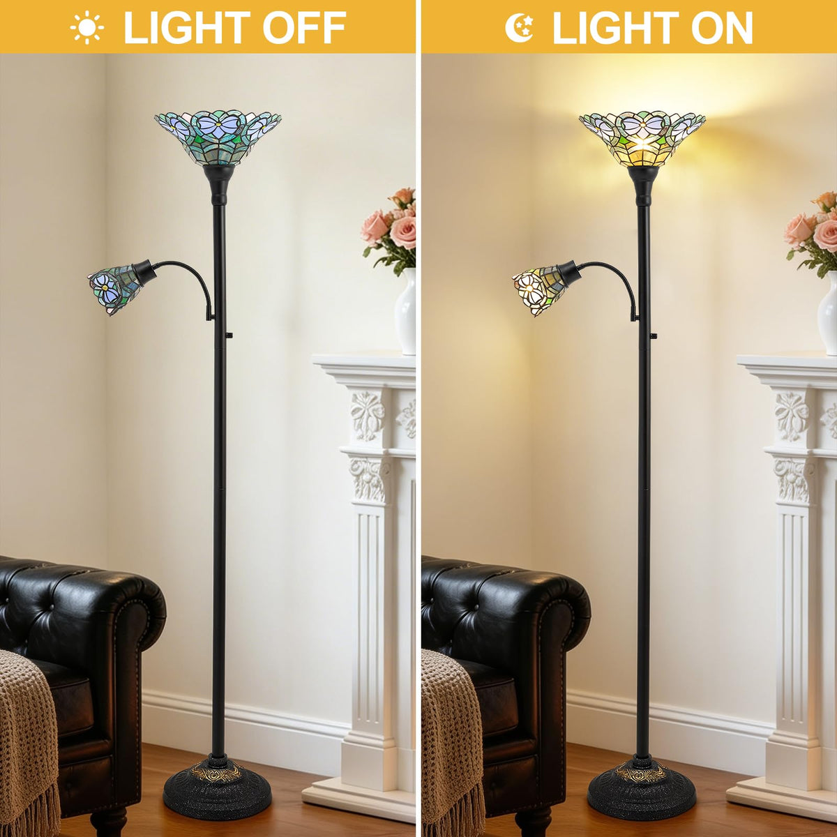 Torchiere Floor Lamps for Living Room (Multicolor)