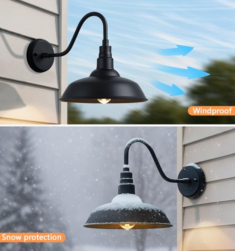 10" Outdoor Gooseneck Barn Lights (10 Dome - 2 Pack)