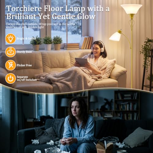 Floor Lamps for Living Room (Gold)
