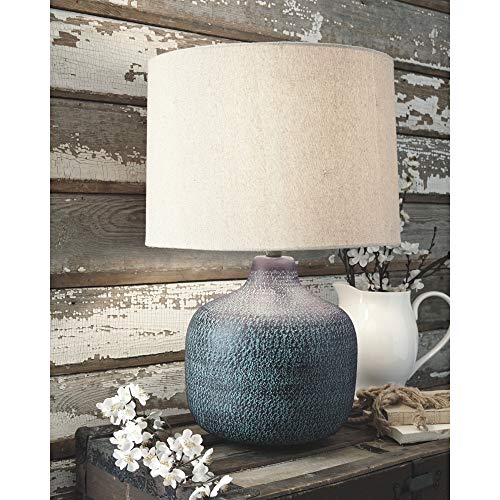 Malthace 24.5" Metal Accent Table Lamp (Beige, Copper, Blue & Bronze)