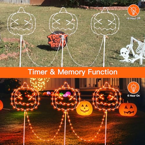 3PACK Halloween Walkway Lights (Orange / 163LED)
