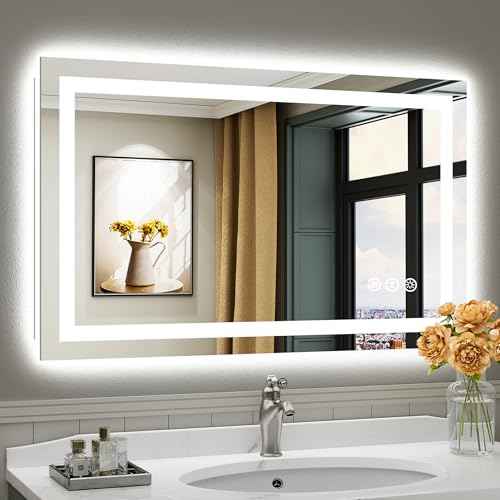 40x24 Inch LED Bathroom Mirror with Lights (Backlit+front Lit / 40"L x 24"W)
