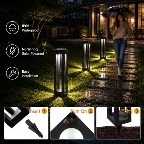 Outdoor Solar Floor Lamps (22"H - 2Pack)