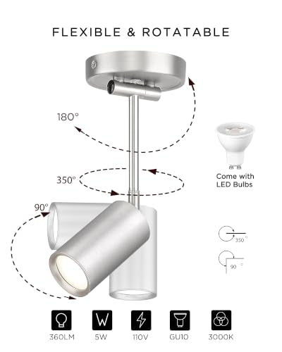LED Track Lighting Fixture (Kaleidoscope, Brushed Nickel / 31.8", 1-light)