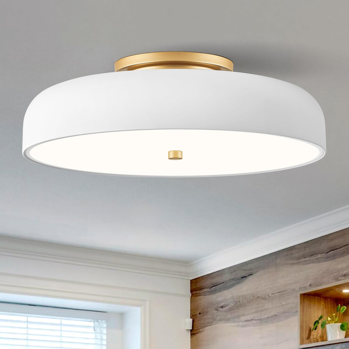 Dimmable LED Ceiling Light Fixture (White / 15.74IN)