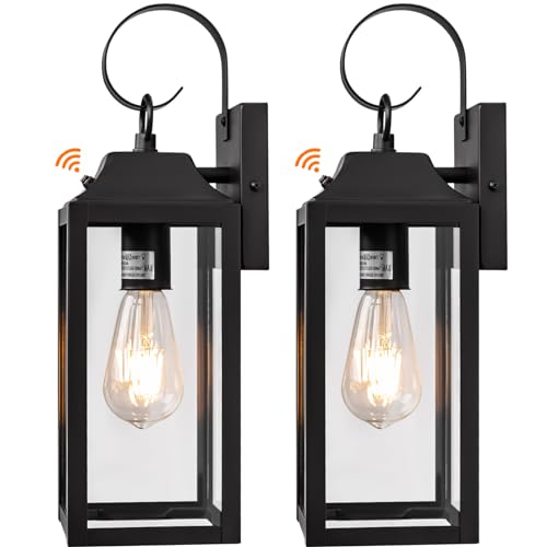 Dusk to Dawn Outdoor Wall Lights 15Inch Black 2 Pack (15 Inch Dusk to Dawn / Black)