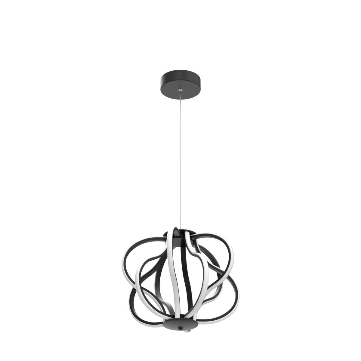Modern LED Chandelier Acrylic Design Adjustable Hanging Chandelier Easy Install Suitable for Dining Room Living Room Bedroom Kitchen and Corridor (15 IN-10Light-Black)