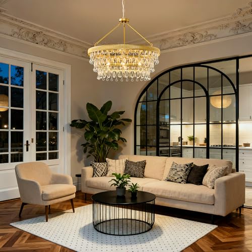 Gold Modern Raindrop Chandelier (Gold / 29")