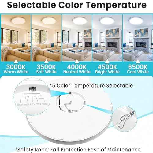 7 inch Flush Mount LED Ceiling Light Fixture (White / 7in-1Pack)