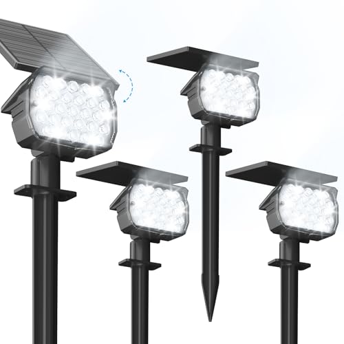 Solar Spot Lights Outdoor Waterproof 27 LEDs Lens IP67 SpotLights Solar Powered Auto On
