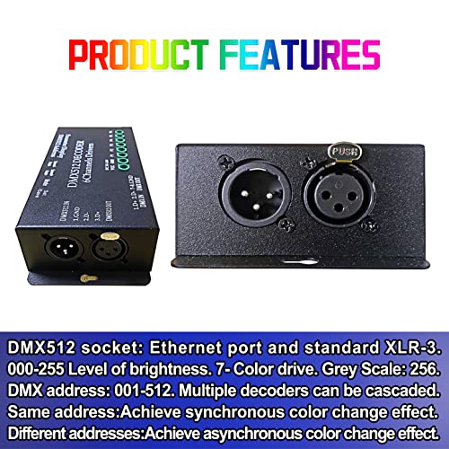 DC 5V 24V 6 Channel DMX512 Decoder LED Controller (6-Channel DMX512 Decoder)