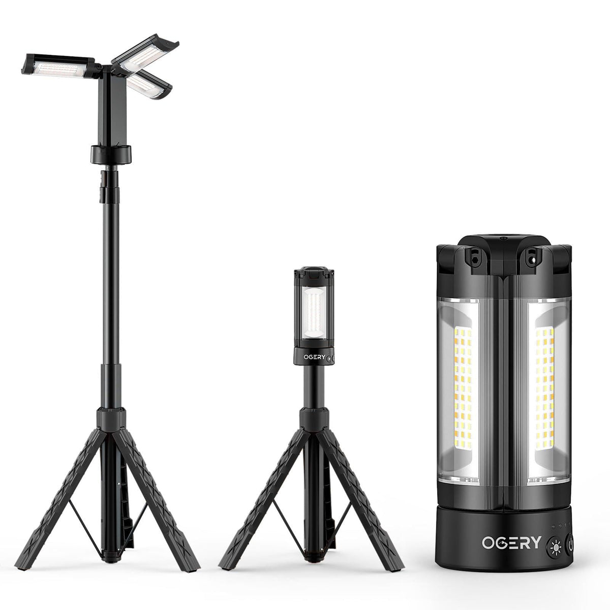 Rechargeable 10000mAh Camping Light with Stand (Black)