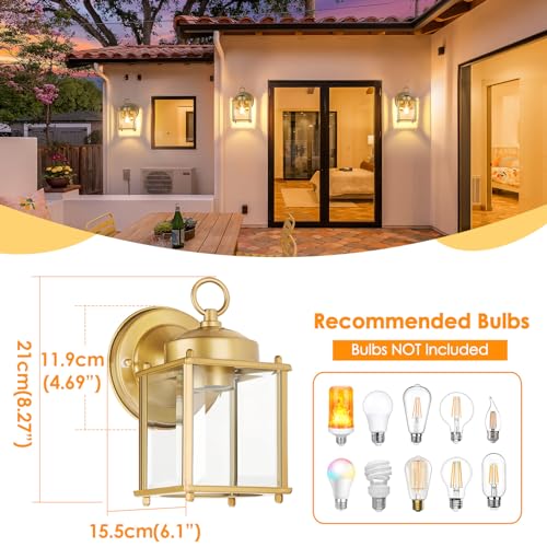 Outdoor Wall Lantern (Gold / 8.27 inch)