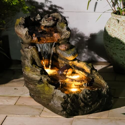 Outdoor Water Fountain Curved Waterfall Fountain Garden Fountains Floor Standing Water Fountains