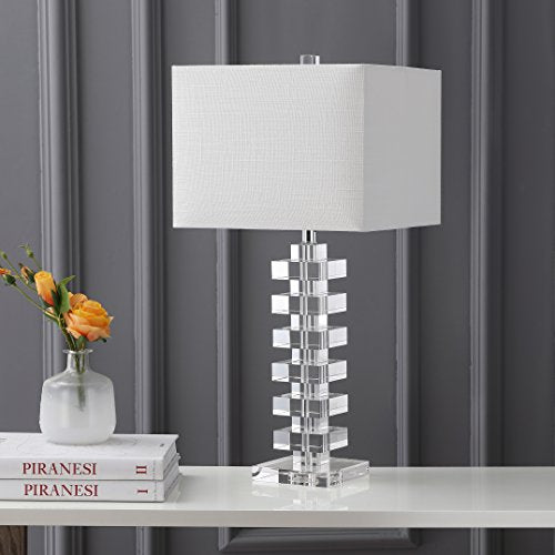June 28" Geometric Stacked Crystal Table Lamp