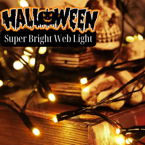 Halloween Decorations Spider Web Lights (Orange)