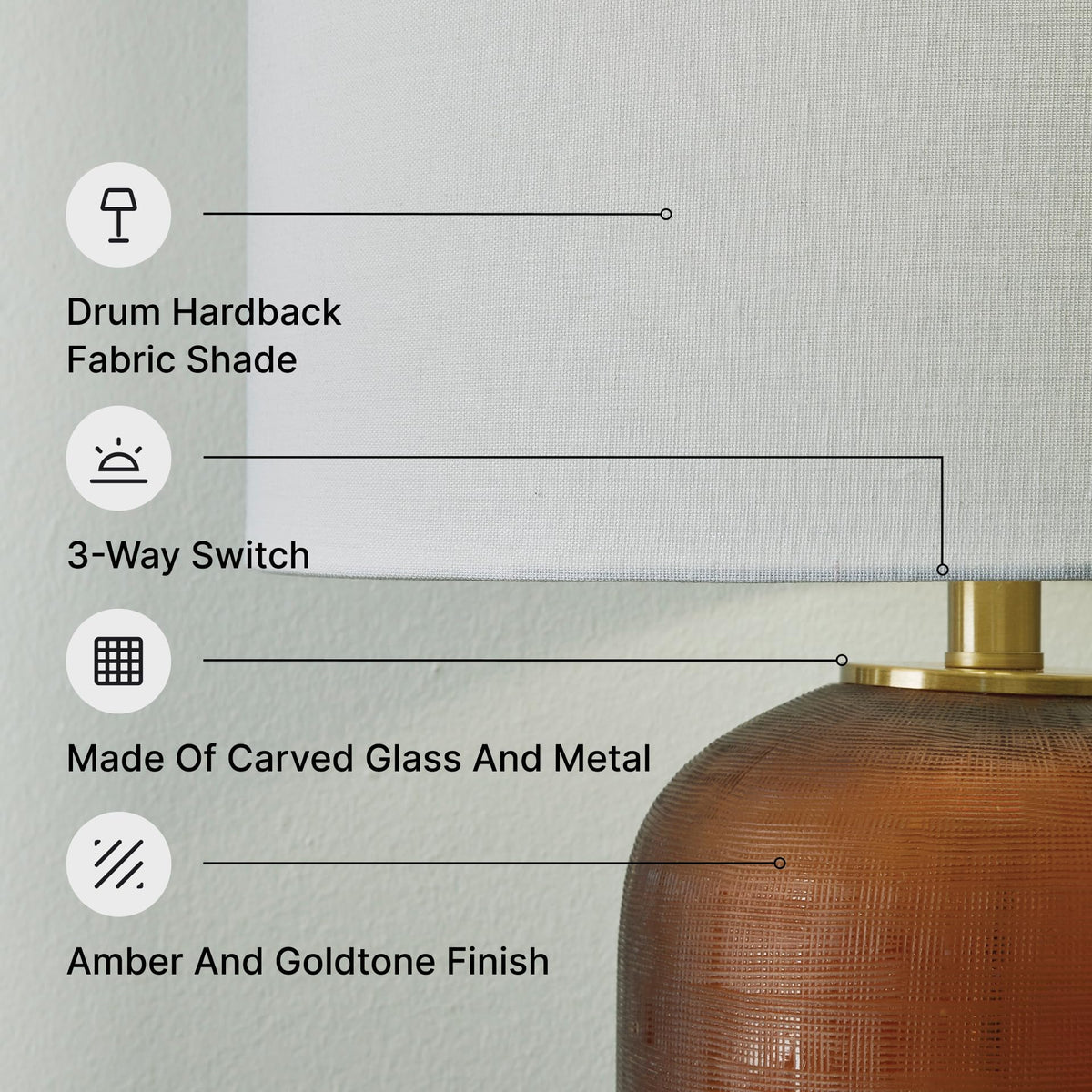 Farberman Amber Glass Table Lamp (Amber / Table Lamp)